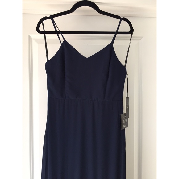 Navy Blue Trumpet NWT Floor Length Dress - Picture 5 of 8